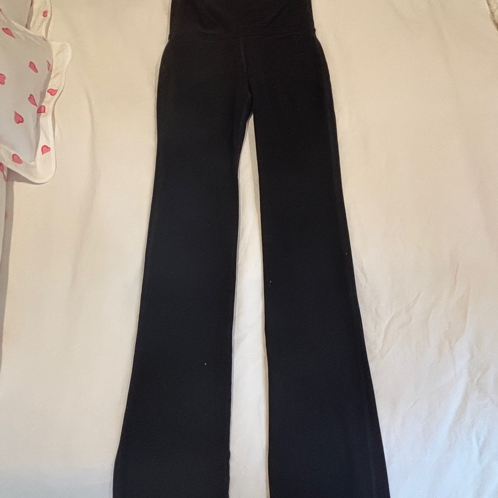 ALO black foldover boot cut leggings